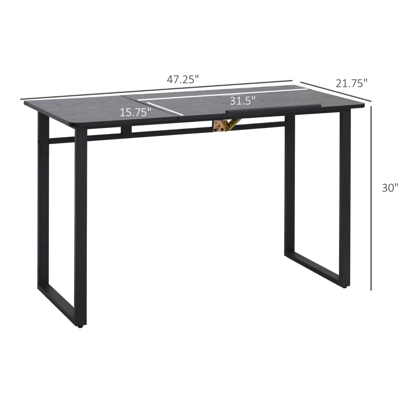 HOMCOM Modern Drafting Drawing Table with Adjustable Tiltable Tabletop, Writing Office Desk Artist Workstation, Black