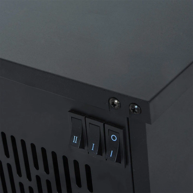 HOMCOM 14" 1000W Mini Standing Electric Fireplace Portable Heater with Overheating, Black