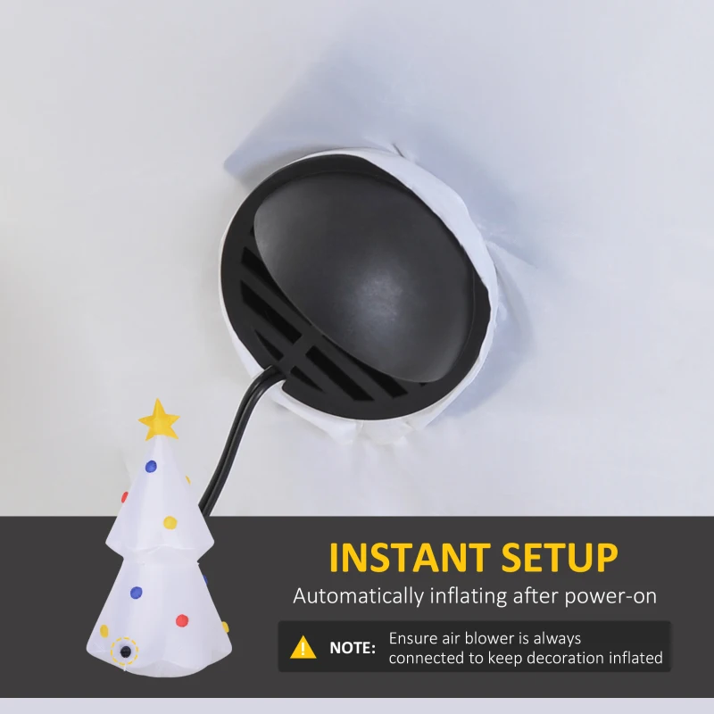 HOMCOM 6ft Inflatable Christmas Tree Decorations, Outdoor Blow-Up Yard Christmas Decor with LED Lights Display