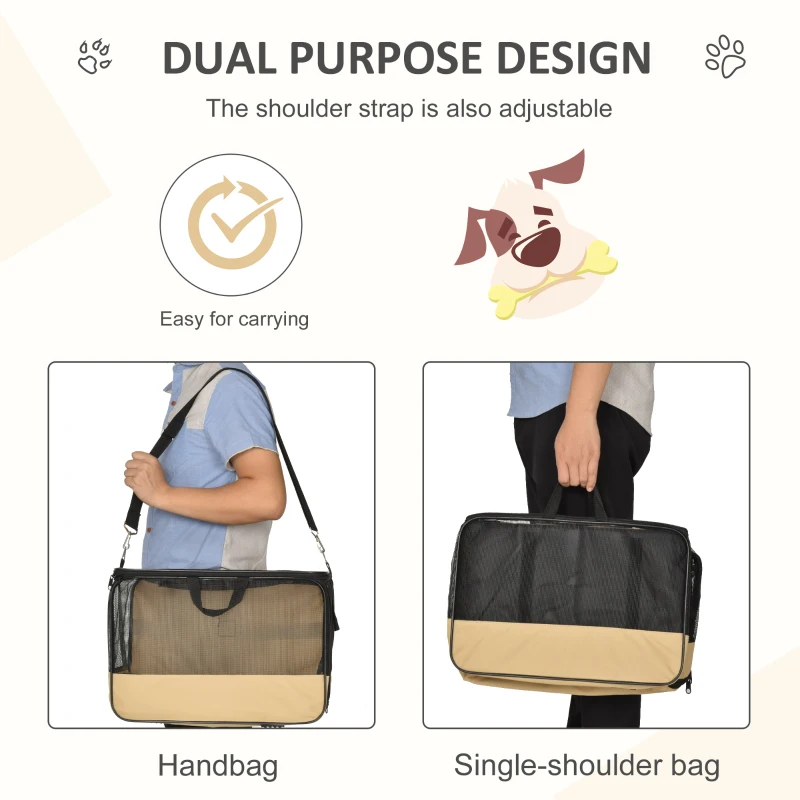 PawHut D00-064 Folding Pet Car Seat Dog Cat Carrier