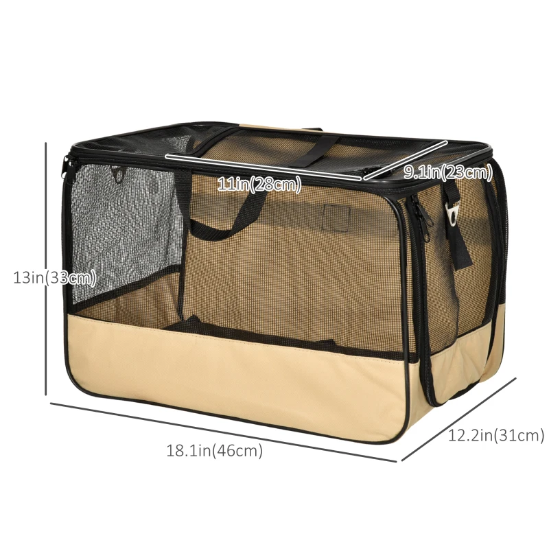 PawHut D00-064 Folding Pet Car Seat Dog Cat Carrier