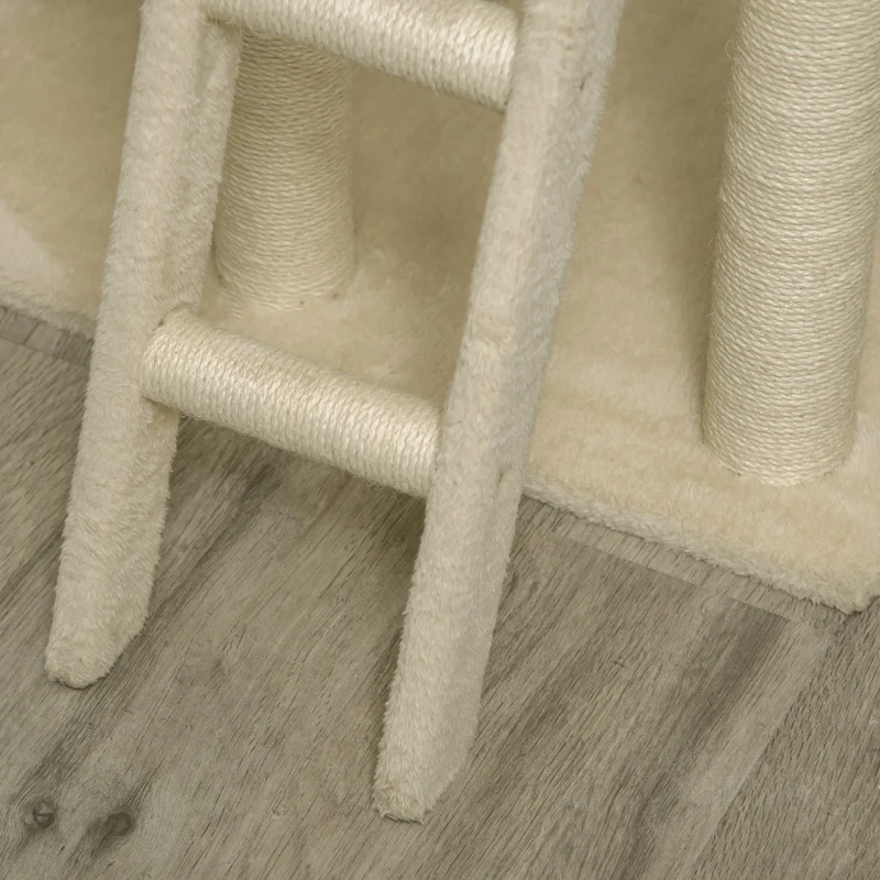 PawHut 51.5" Huge Cat Tree Kitty Activity Center Cat Climbing Toy Pet Furniture w/ Sisal Scratching Post Ladder Windmill Toy