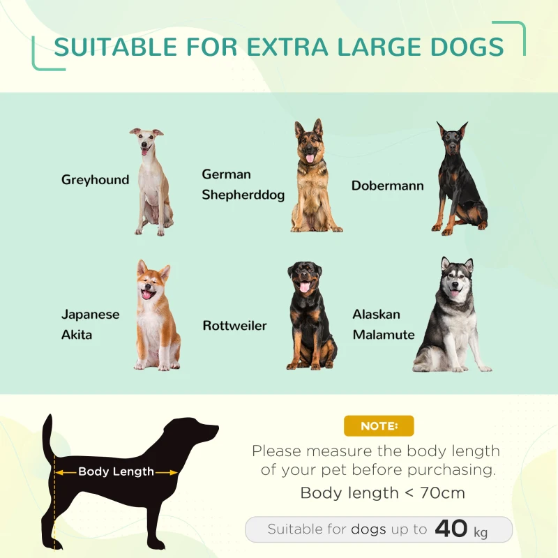 PawHut Elevated Dog Bed, Pet Cot, Steel Frame and Breathable Mesh Surface, for Extra Large Dogs, Indoor or Outdoor Use, Grey