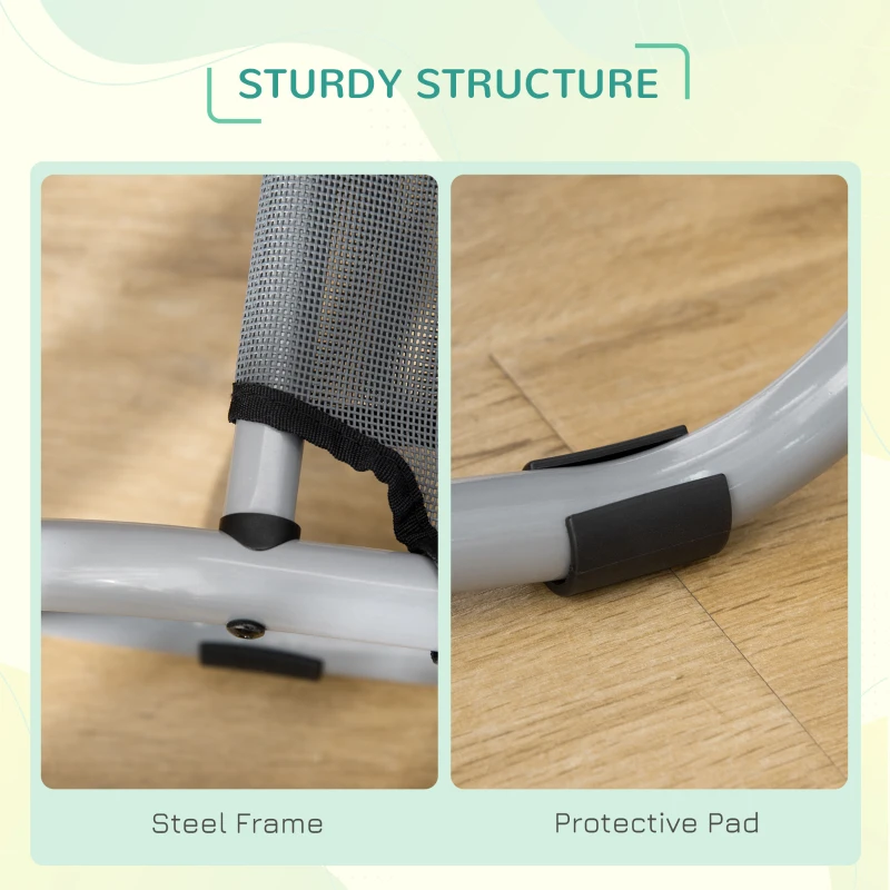 PawHut Elevated Dog Bed, Pet Cot, Steel Frame and Breathable Mesh Surface, for Extra Large Dogs, Indoor or Outdoor Use, Grey