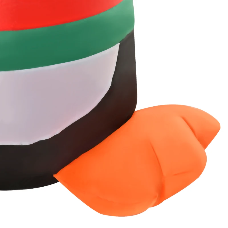HOMCOM 6ft Christmas Outdoor Inflatables Penguin with Santa Hat and Sweater Lighted Blow Up Decorations for Holiday Party Xmas Yard Garden