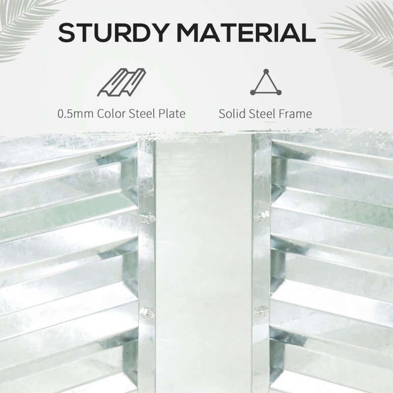 Outsunny 4 x 3 x 3ft Raised Garden Bed with Mini Greenhouse, Galvanized Raised Garden Bed with Cover for Herbs and Vegetables, Small Greenhouse for Patio Garden Balcony, Green