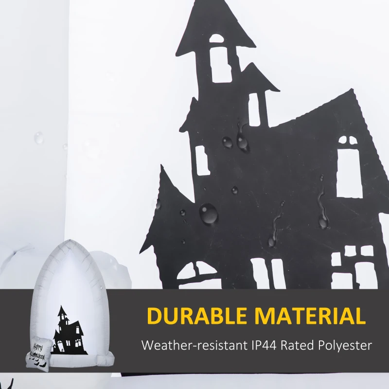 HOMCOM 7ft Inflatable Halloween Decoration Hunted Grave and Small Tombstone, Blow-Up Outdoor LED Yard Display with Lights for Garden, Party, Holiday