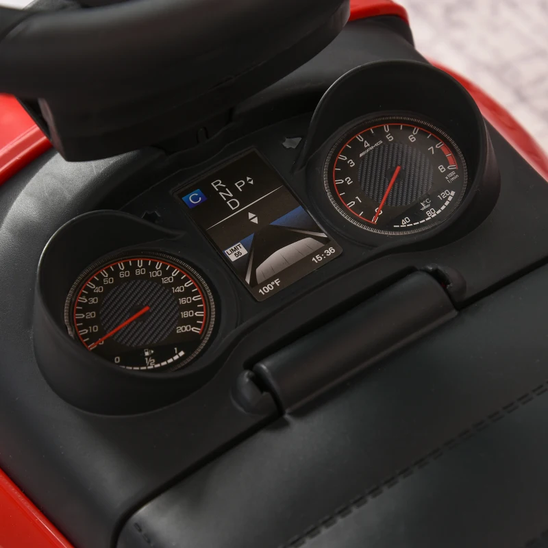 Aosom MERCEDES-AMG C63 Licensed Ride on Push Cars for Toddlers, Sliding Walking Car with Sun Canopy, Horn, Music, Safety Bar, Cup Holder and Storage, Red