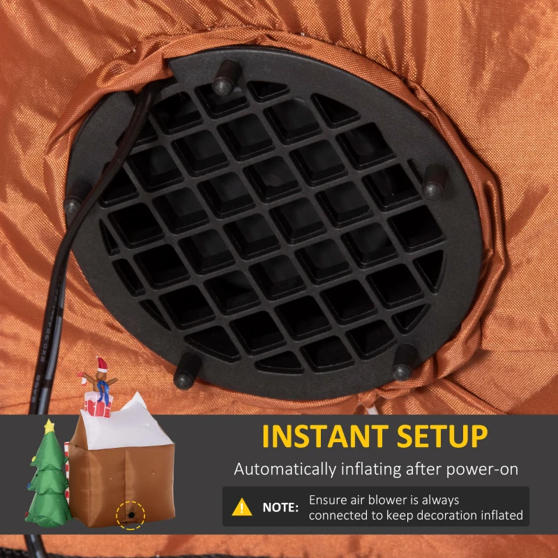 Outsunny 7.5ft Christmas Inflatables Outdoor Decorations Gingerbread House with Santa Claus and Christmas Tree, Blow-Up LED Yard Christmas Decor for Lawn Garden Party