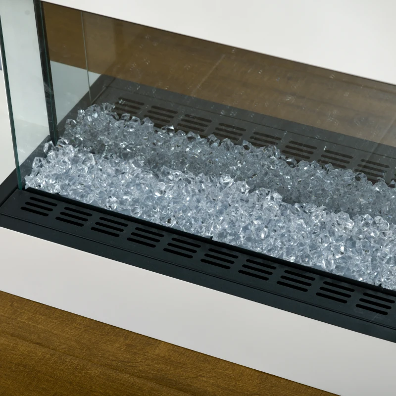 HOMCOM 21.5" Electric Fireplace with Mantel, 1500W Wall Mounting and Freestanding Fireplace Heater with Remote Control, Overheat Protection, 12H and Weekly Timer, Eco Mode, White