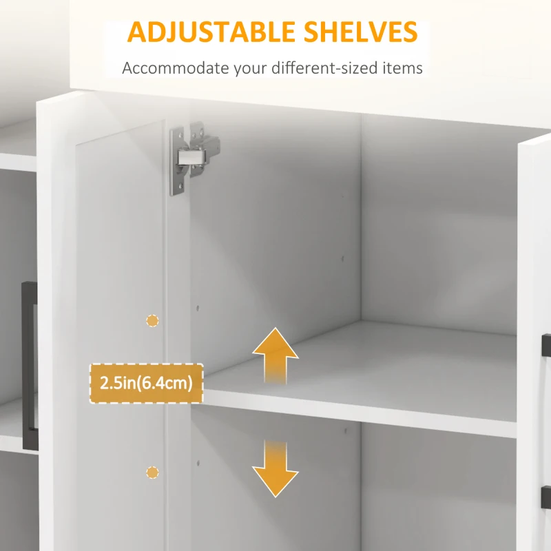 HOMCOM Modern Rolling Kitchen Island Cart with Drawers, Natural Wood Top, Towel Rack, Door Storage Cabinet, White