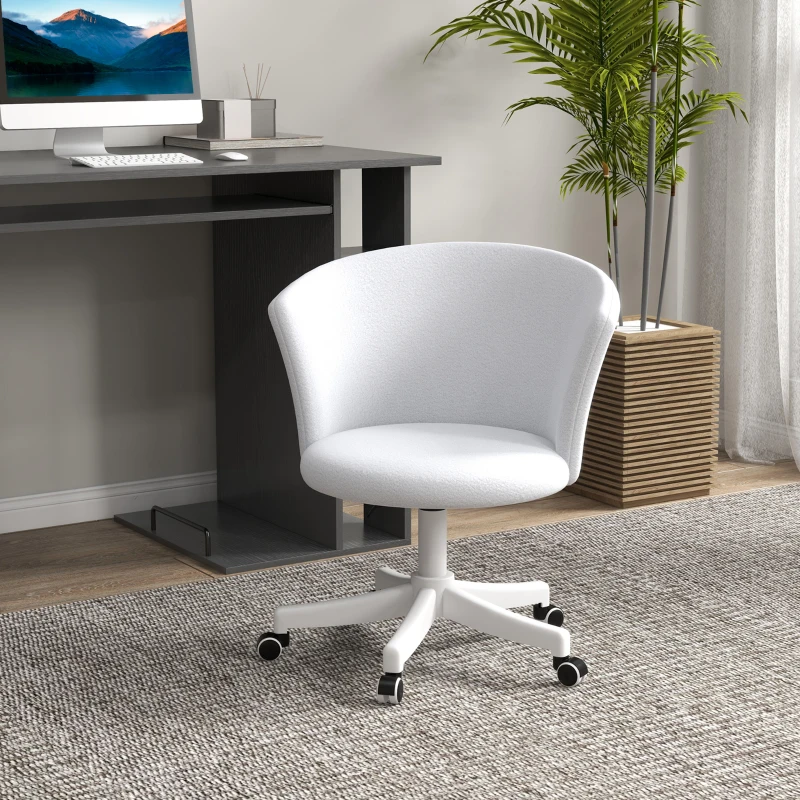 Vinsetto Armless Office Chair, Fluffy Computer Desk Chair with ...