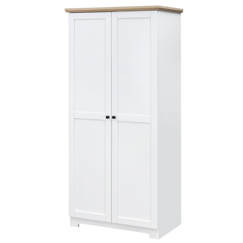 HOMCOM 68" Kitchen Pantry Cabinet, Freestanding Storage Cabinet, 2-Door Cupboard with 4-tier Shelving for Dining Room, White