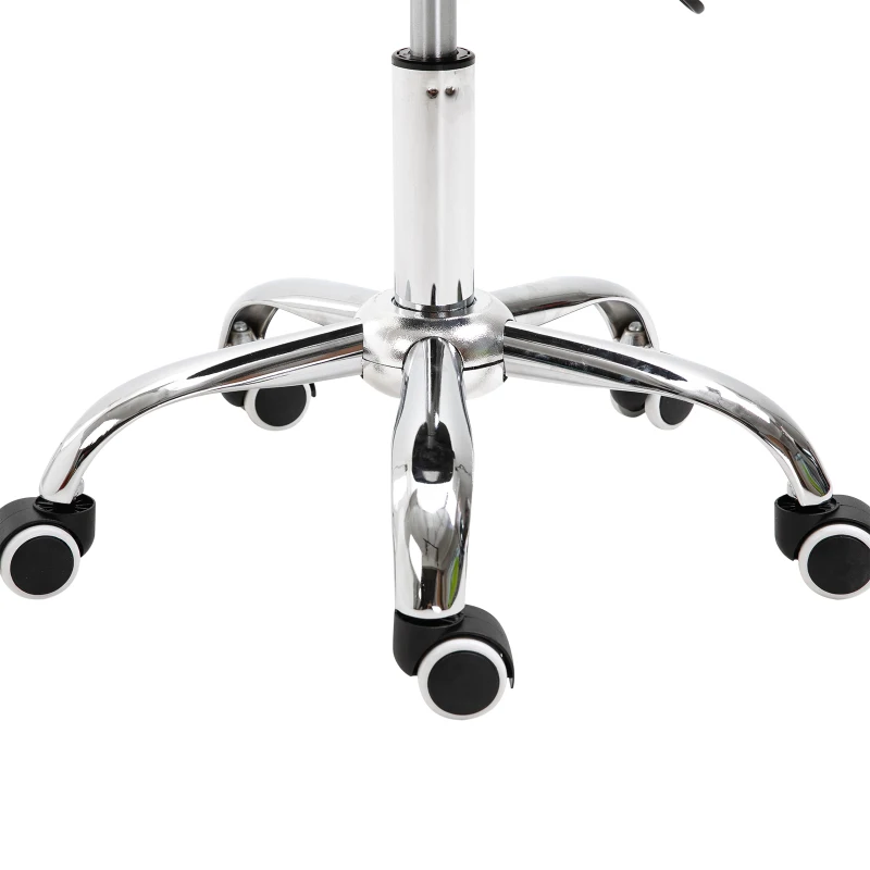 HOMCOM Adjustable Hydraulic Rolling Salon Stool Swivel Saddle Chair Spa Beauty Seat PU Leather,  Black