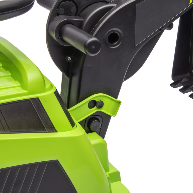 Aosom 3 in 1 Ride on Excavator Bulldozer Road Roller, No Power Pretend Play Construction with Music, for 18-48 Months, Green