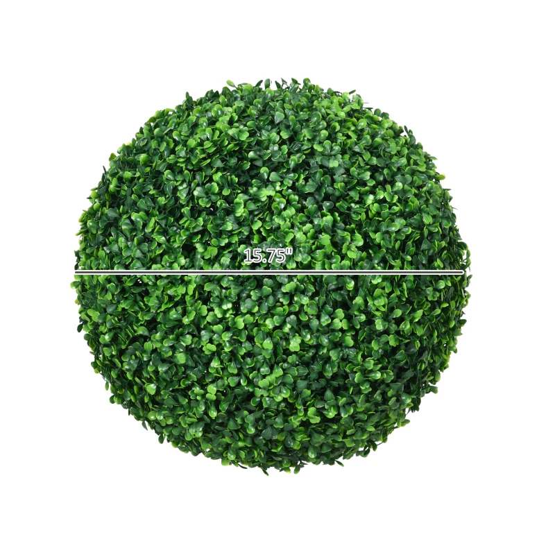 HOMCOM 2 Pack Artificial Tree Boxwood Topiary Balls, 15.75 Inch