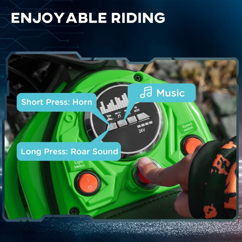 Aosom 24V 350W Electric Dirt Bike for Kids, High-Speed 15 MPH with Twist Grip Throttle, Durable & Safe, Pink