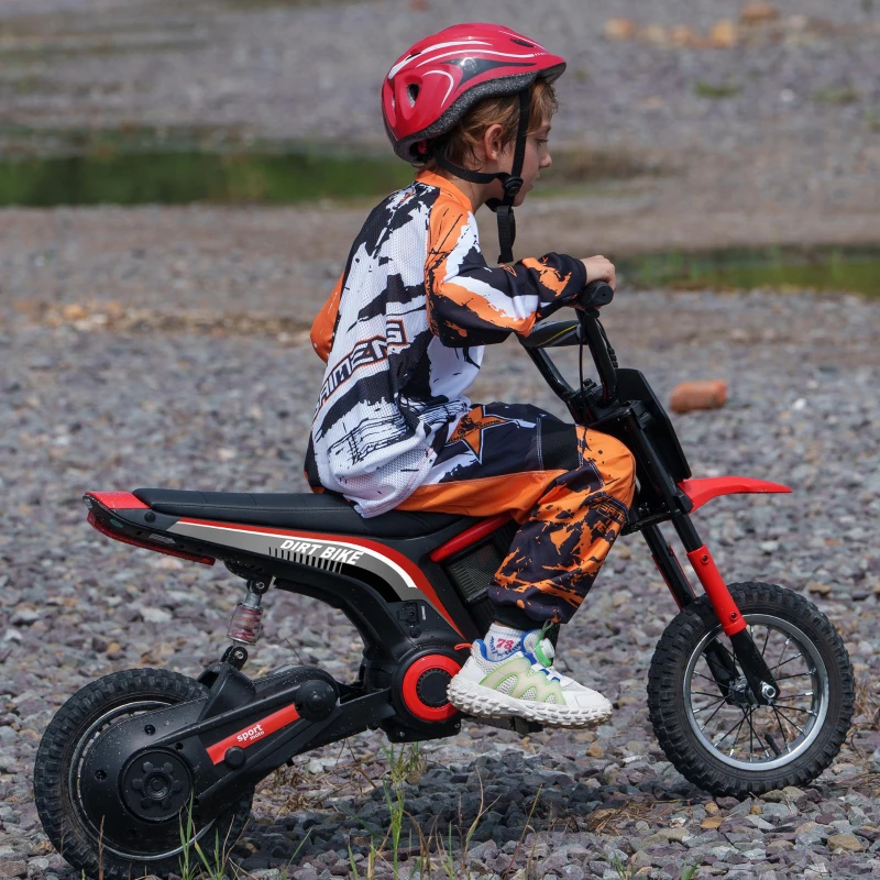 Aosom 24V 350W Electric Dirt Bike Up to 15 MPH w/ Twist Grip Throttle, Red(m-2)