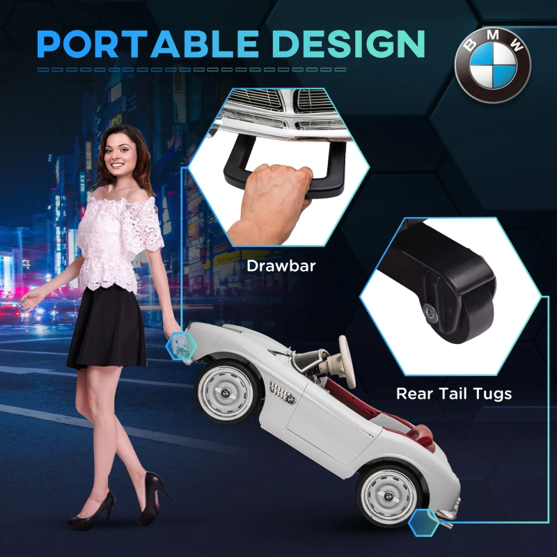 Aosom 12V Electric Car for Kids with Remote Control, Easy Transport, Lights, MP3, Suspension System, White