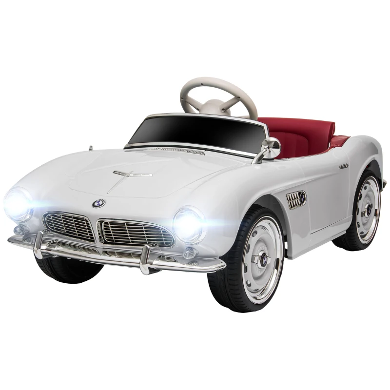 Aosom 12V Electric Car for Kids with Remote Control, Easy Transport, Lights, MP3, Suspension System, White
