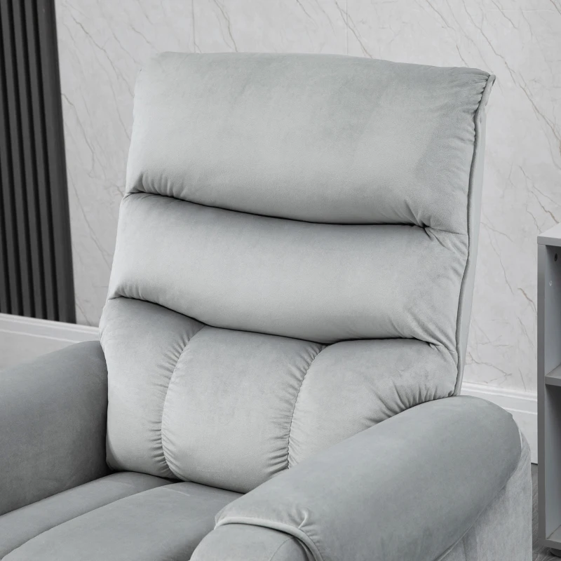 HOMCOM Lift Chair for Elderly, Massage Recliner Chair with 8 Vibration Points, Footrest, Remote Control, Side Pockets, Grey