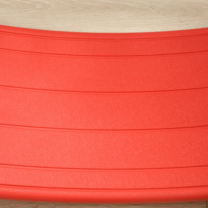 Qaba 32.3" Balance Board, Wobble Board Kids Curvy Rocker Board, Ended Preschool Learning Montessori Waldorf Toy, Red