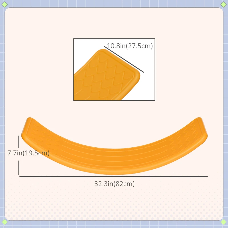 Qaba 32.3" Balance Board, Wobble Board Kids Curvy Rocker Board, Ended Preschool Learning Montessori Waldorf Toy, Yellow