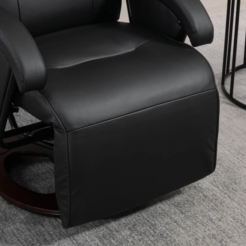 HOMCOM Swivel Recliner Chair with Footrest and Armrest, Black