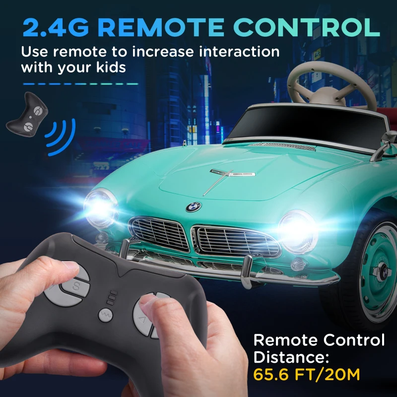 Aosom Licensed BMW 12V Kid Electric Ride On Car with Easy Transport, Green