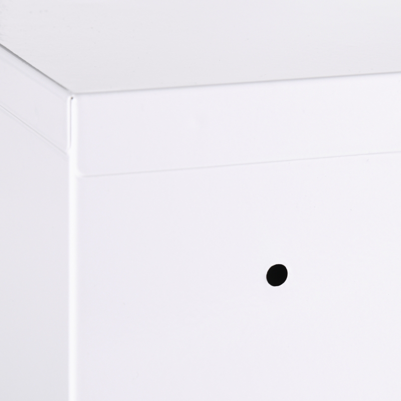 kleankin Lockable Medicine Cabinet, 3 Tier Steel Medical Wall Box with 2 Keys and Shelves for Bathroom, White