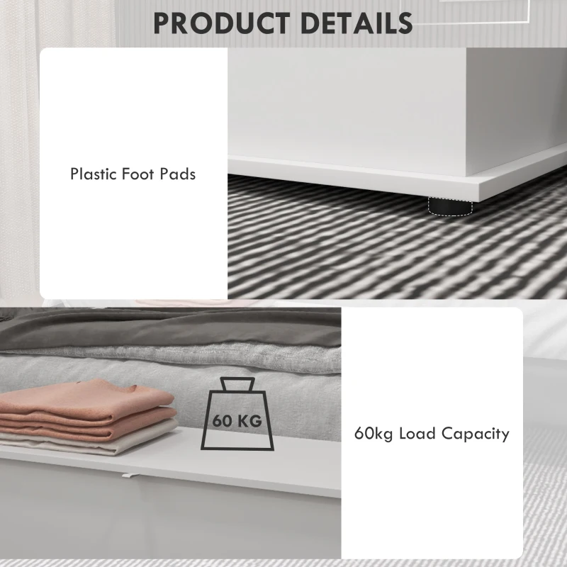 HOMCOM Modern Storage Chest, 31.5" Toy Storage Box with Flip-Top Lid and 2 Safety Hinges for Entryway, Living Room