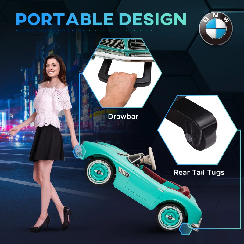 Aosom Licensed BMW 12V Kid Electric Ride On Car with Easy Transport, Green