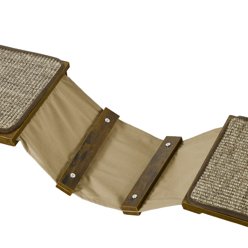 PawHut 8 Piece Cat Wall Shelves for Climbing, Sleeping, Playing, Brown