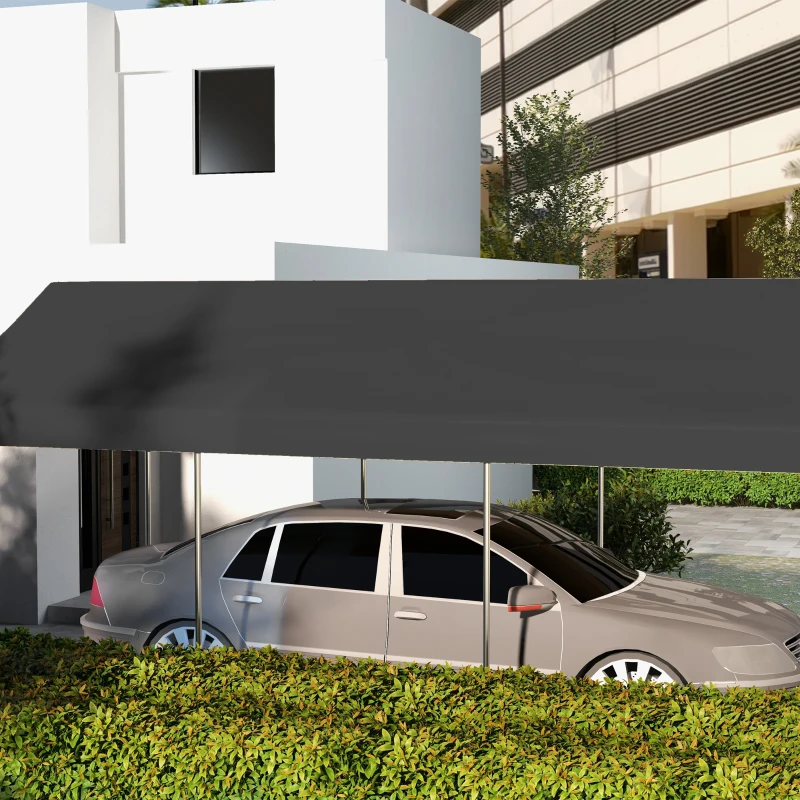 Outsunny 20' x 10' Carport Replacement Canopy for Model 84C-207WT or 84C-386V00WT with Ball Bungee Cords, Gray (Only Cover)