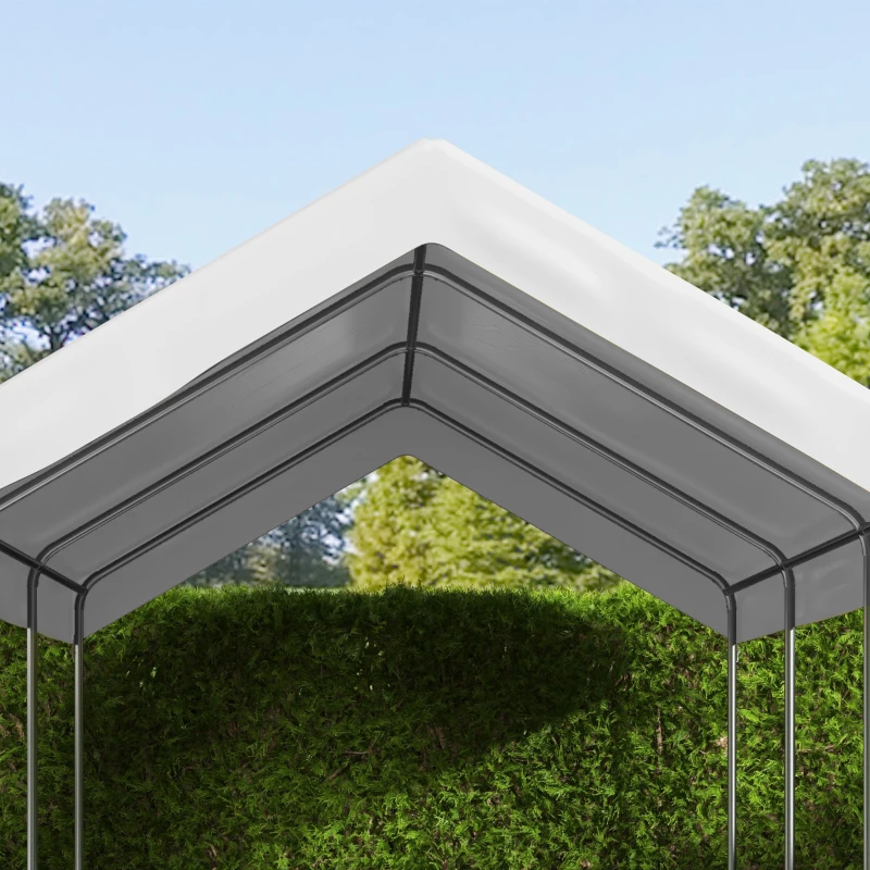 Outsunny 20' x 10' Carport Replacement Canopy for Model 84C-207WT or 84C-386V00WT with Ball Bungee Cords, White (Only Cover)