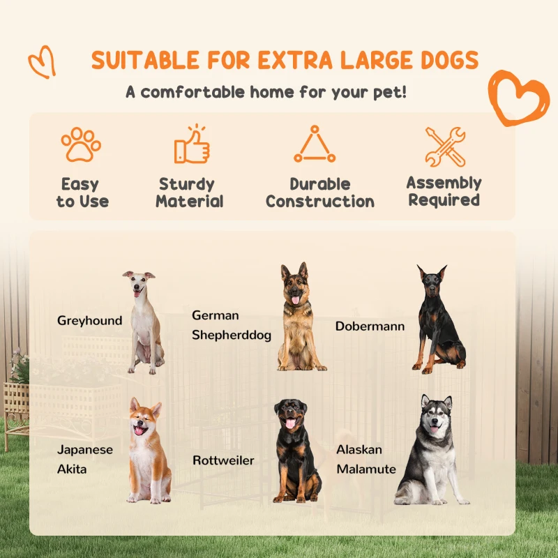 PawHut 7.8' x 6' Outdoor Dog Kennel with Waterproof Cover, Extra Large Dog Playpen, Durable with Two Part Door Design, Silver, for Large Dogs & Pets