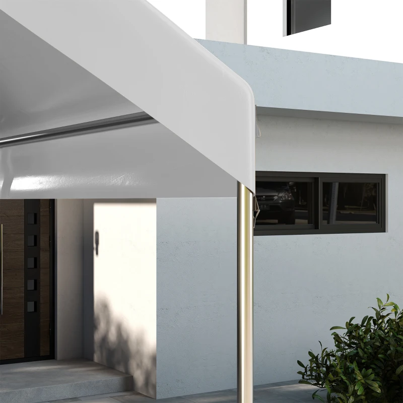 Outsunny 20' x 10' Carport Replacement Canopy for Model 84C-207WT or 84C-386V00WT with Ball Bungee Cords, White (Only Cover)