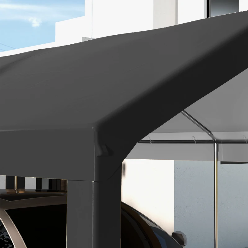 Outsunny 10 x 20ft Carport Roof, UV Resistant Canopy Replacement, Fits 84C-378V00 and 84C-206 Series, Dark Gray