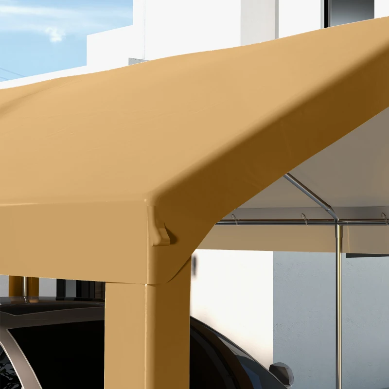 Outsunny 10 x 20ft Carport Roof, UV Resistant Canopy Replacement, Fits 84C-378V00 and 84C-206 Series, Beige