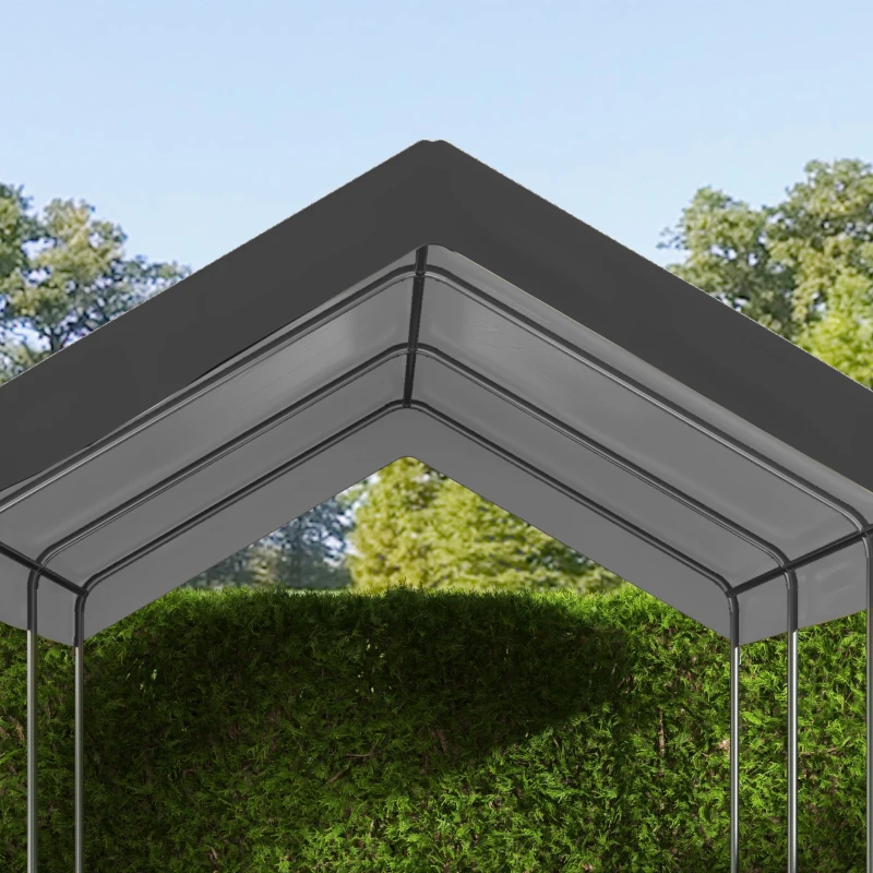 Outsunny 20' x 10' Carport Replacement Canopy for Model 84C-207WT or 84C-386V00WT with Ball Bungee Cords, Gray (Only Cover)