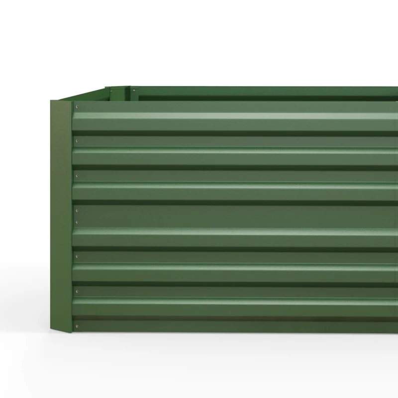 Outsunny Galvanized Raised Garden Bed, Steel Outdoor Planters with Reinforced Rods, 71" x 35" x 23", Green