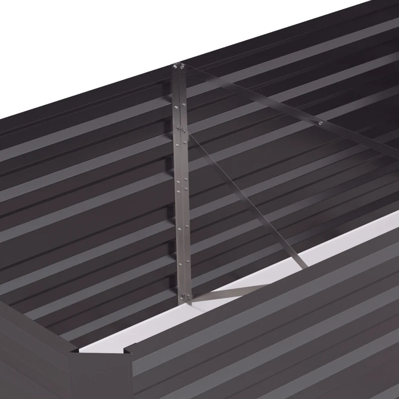 Outsunny Galvanized Raised Garden Bed, Steel Outdoor Planters with Reinforced Rods, 71" x 35" x 23", Dark Grey