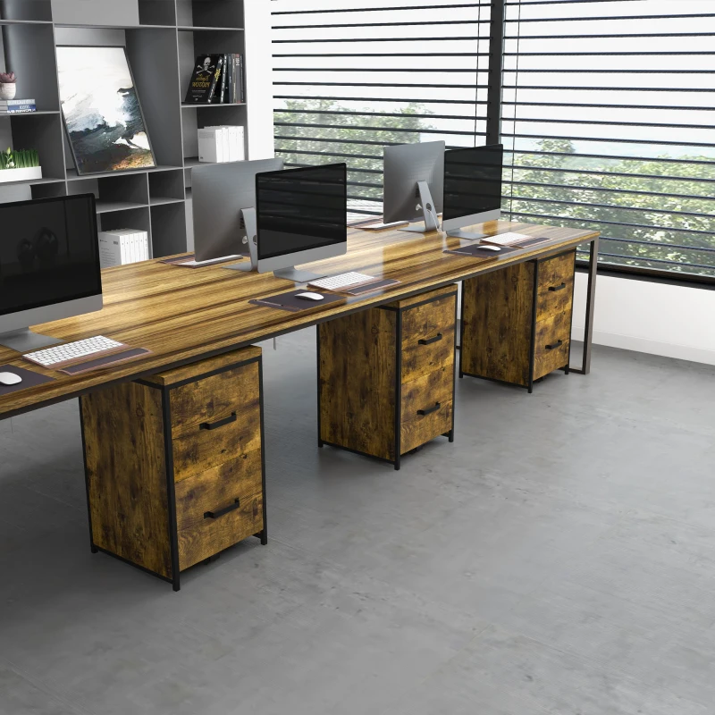 Vinsetto Industrial File Cabinet, Vertical Filing Cabinet on Wheels for A4 Size, Home Office