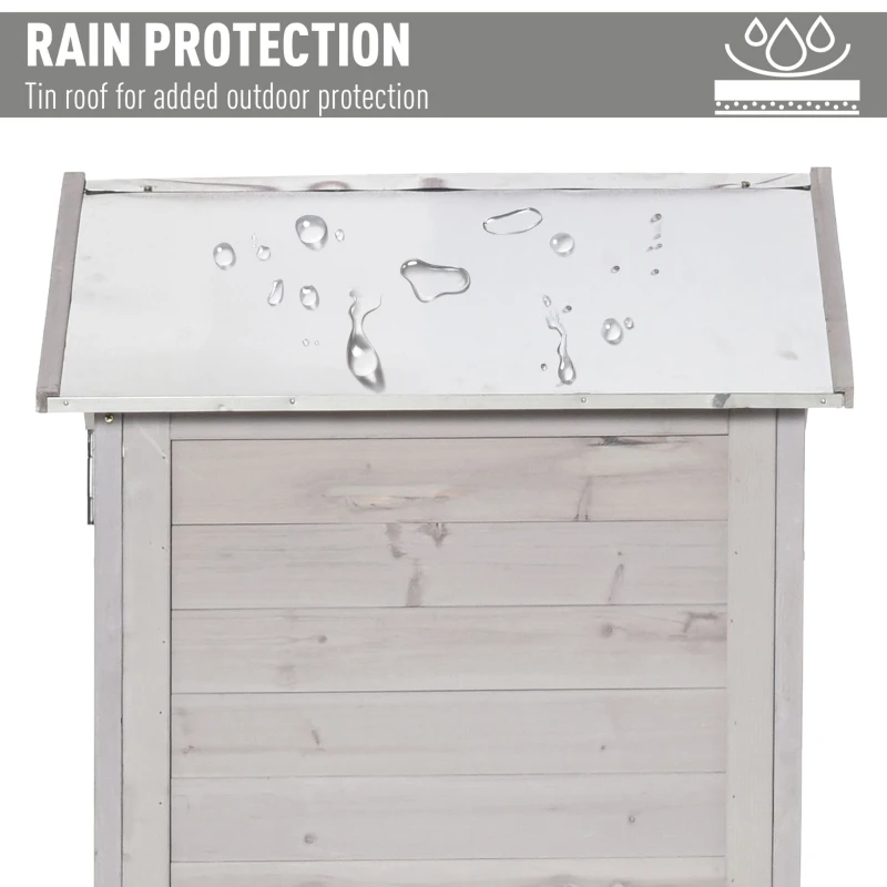 Outsunny Outdoor Wooden Garden Shed, 4 Tiers Tool Shed Kit with 3 Shelves for Garden and Patio, 36"x25"x79", Light Grey