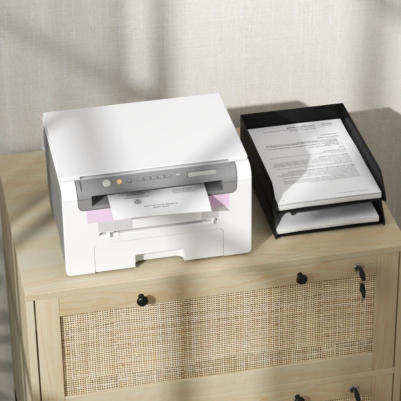 Vinsetto Lockable Filing Cabinet, Boho 2 Drawer File Cabinet with Adjustable Hanging Bar for Letter, A4 and Legal Size, Natural