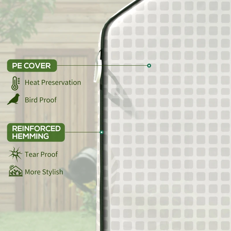 Outsunny 01-0472 Replacement Cover, 55" x 56.25" x 74.75" Walk-in Greenhouse Cover Reinforced Anti-Tear PE Hot House Cover, White