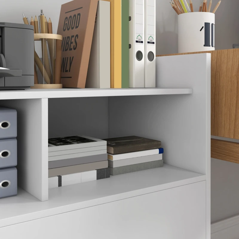 Vinsetto Mobile Filing Cabinet, Rolling File Cabinet with Drawer and Adjustable Hanging Bar for Letter, A4 and Legal Size, White