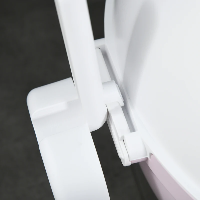 PawHut Hooded Cat Litter Box, Large Kitty Litter Pan with Lid, Scoop, Leaking Sand Pedal, Top Handle, Light Pink