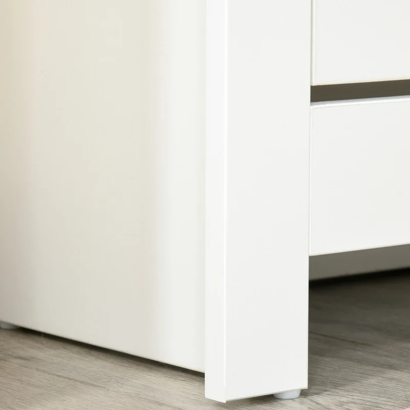 HOMCOM Shoe Storage Cabinet with 2 Flip Drawers and Adjustable Shelves for 6-12 Pairs of Shoes, White