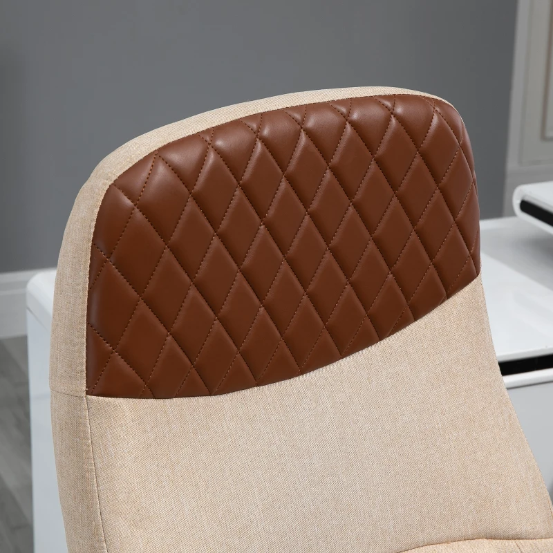 Vinsetto Massage Office Chair, Swivel Chair with 2-Point Vibration Lumbar, USB Power and Adjustable Height, Brown and Beige